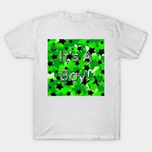 It's A Boy! Stars in Greens T-Shirt